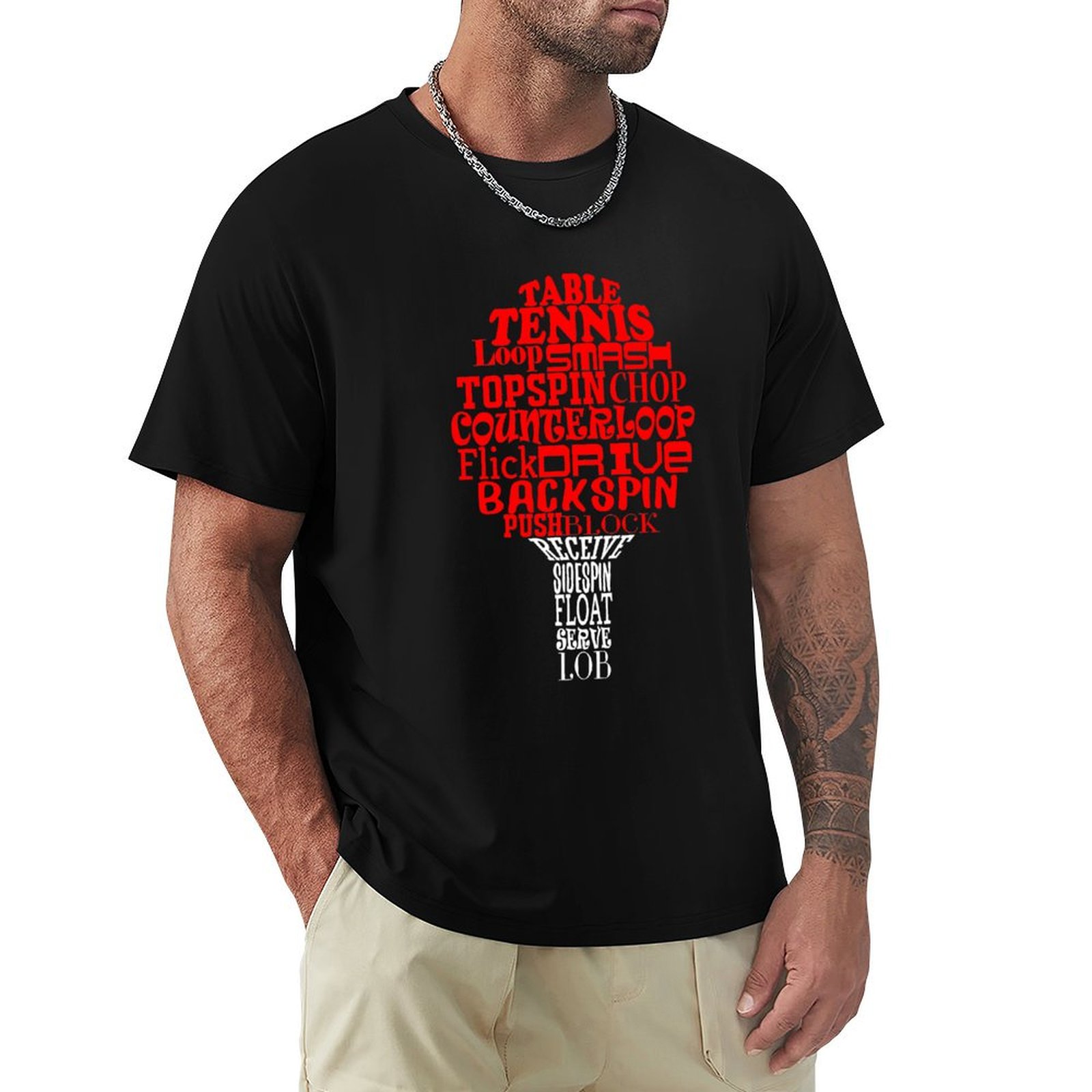 Table Tennis China - Table tennis word cloud T-Shirt Relaxed