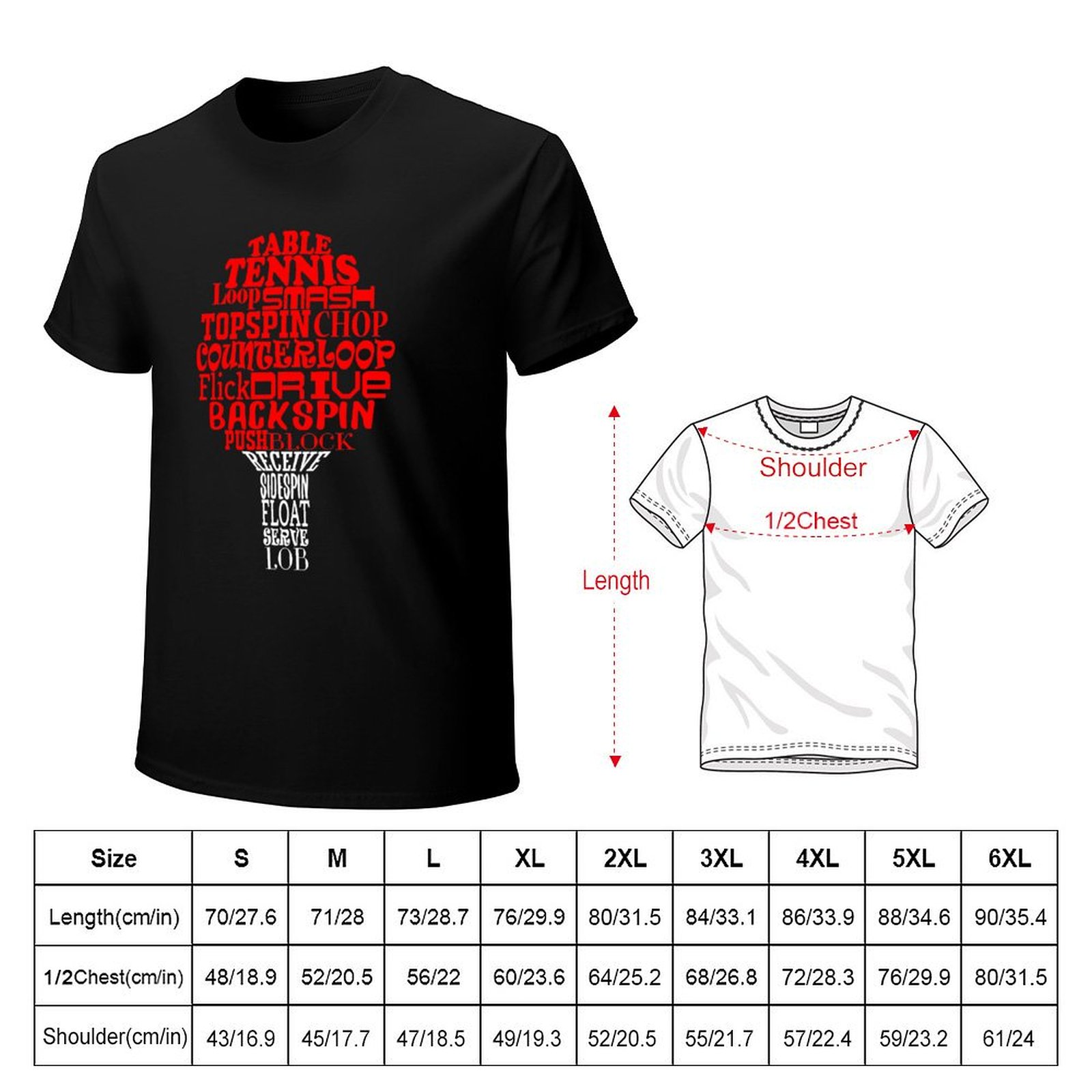 Table tennis word cloud T-Shir - Table Tennis China ulasan dan harga