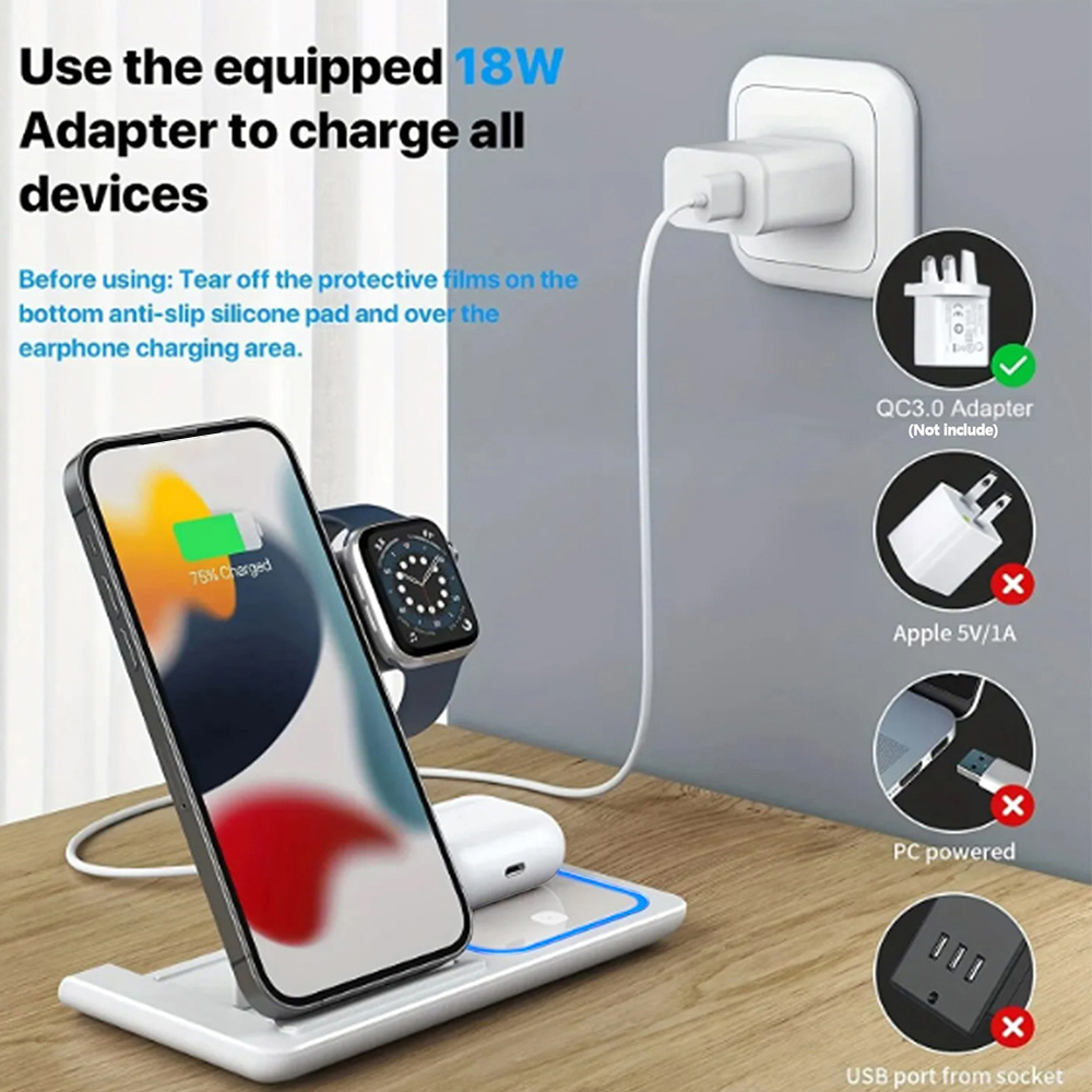15W 3 in 1 Wireless Charger St - Table Tennis 11 ulasan dan harga